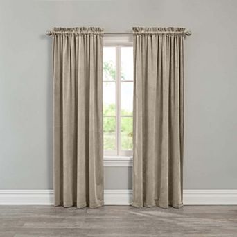 BrylaneHome BH Studio Velvet Rod-Pocket Panel