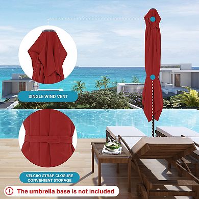 Serwall 6.5 X 10 Ft. Steel Rectangle Market Patio Umbrella with Crank & Tilt