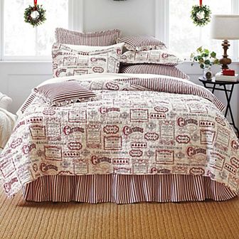 Brylanehome Vintage Christmas 4 pc Quilt Set