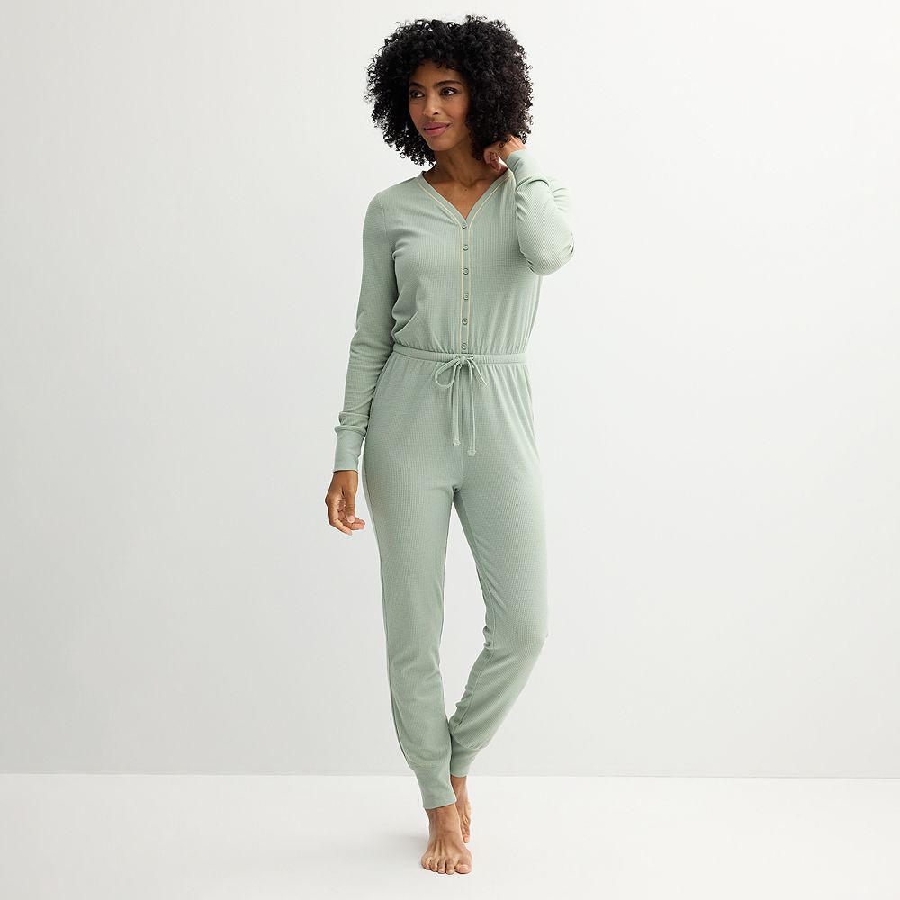 Women's Sonoma Goods For Life® Thermal Long Sleeve One-Piece Pajamas