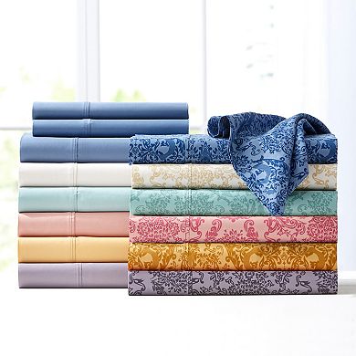 BrylaneHome Printed Damask 6 Piece Sheet Set