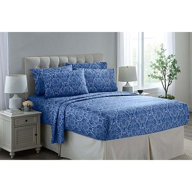 Brylanehome Printed Damask 6 Piece Sheet Set