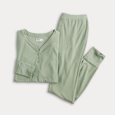 Women's Sonoma Goods For Life 2-pc. Thermal Pajama Top & Pajama Bottoms Set