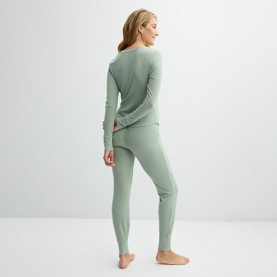 Women's Sonoma Goods For Life 2-pc. Thermal Pajama Top & Pajama Bottoms Set