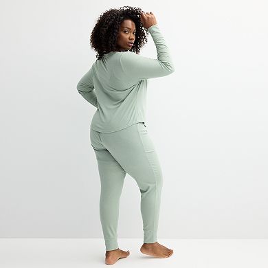 Plus Size Sonoma Goods For Life® Thermal Pajama Top & Pajama Bottoms Set