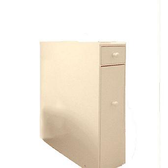 Space Saving Bathroom Floor Cabinet In White Wood Finish