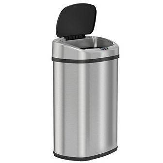 13 Gallon / 50 Liter Stainless Steel Oval Motion Sensor Trash Can For Kitchen