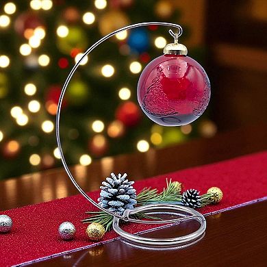 Discover Europe Made in Spain Recycled Glass Red Tree Ball Ornament