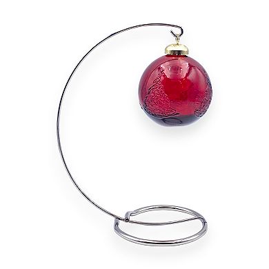 Discover Europe Made in Spain Recycled Glass Red Tree Ball Ornament