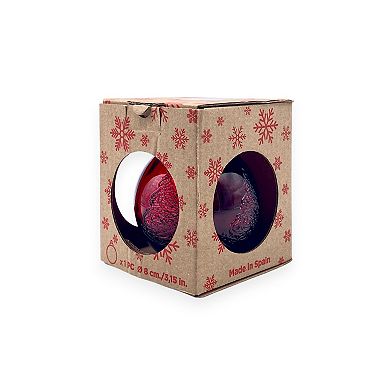 Discover Europe Made in Spain Recycled Glass Red Tree Ball Ornament