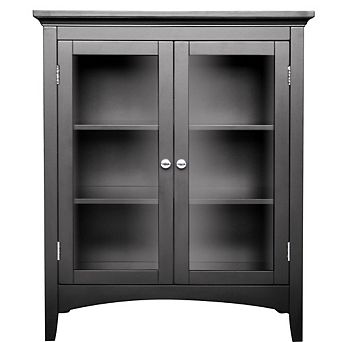 Dark Espresso Freestanding Bathroom Floor Cabinet With Storage Shelves