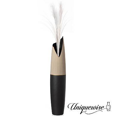 Tall Freestanding Ceramic Floor Vase - Handcrafted Waterproof Vase for Tall Floral Arrangements