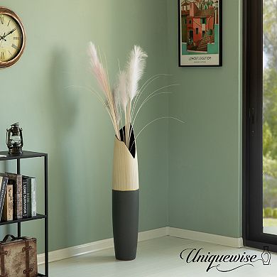 Tall Freestanding Ceramic Floor Vase - Handcrafted Waterproof Vase for Tall Floral Arrangements