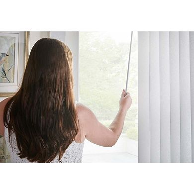 BrylaneHome Embossed Vertical Privacy Slat Blinds