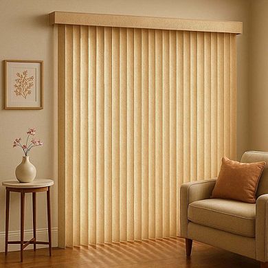 BrylaneHome Embossed Vertical Privacy Slat Blinds