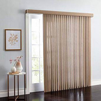 BrylaneHome Embossed Vertical Privacy Slat Blinds