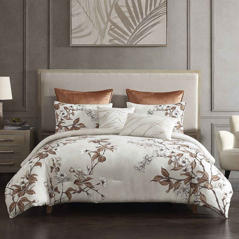Riverbrook Home 5pc King Oaklyn Comforter Bedding Set Brown: Polyester, Woven, Includes Decorative Pillows & Shams