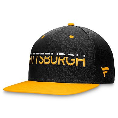 Men's Fanatics Branded Black/Gold Pittsburgh Penguins Authentic Pro Rink Two-Tone Snapback Hat