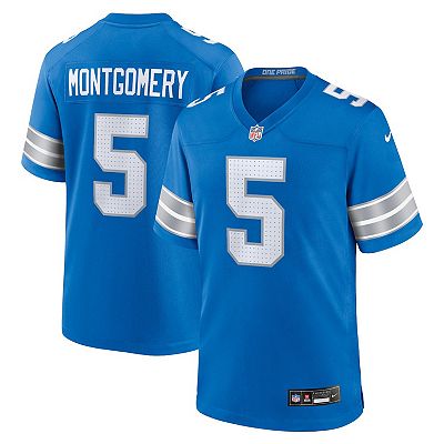 Men s Nike David Montgomery Blue Detroit Lions Game Jersey