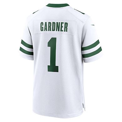 Men's Nike Ahmad Sauce Gardner Legacy White New York Jets Game Jersey