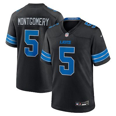 Men s Nike David Montgomery Black Detroit Lions 2nd Alternate Game Jersey