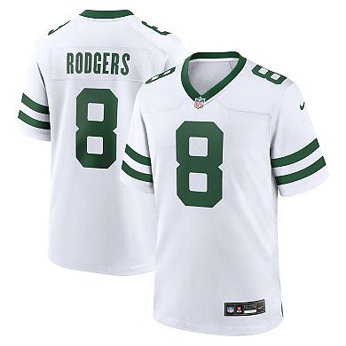 Men's Nike Aaron Rodgers Legacy White New York Jets Game Jersey