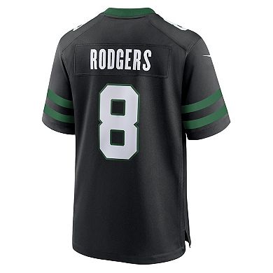 Men's Nike Aaron Rodgers Legacy Black New York Jets Alternate Game Jersey