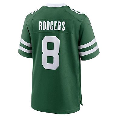 Men's Nike Aaron Rodgers Legacy Green New York Jets Game Jersey