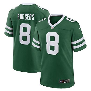 Men's Nike Aaron Rodgers Legacy Green New York Jets Game Jersey