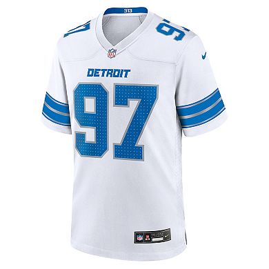 Men's Nike Aidan Hutchinson White Detroit Lions Game Jersey