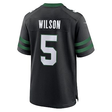 Men's Nike Garrett Wilson Legacy Black New York Jets Alternate Game Jersey