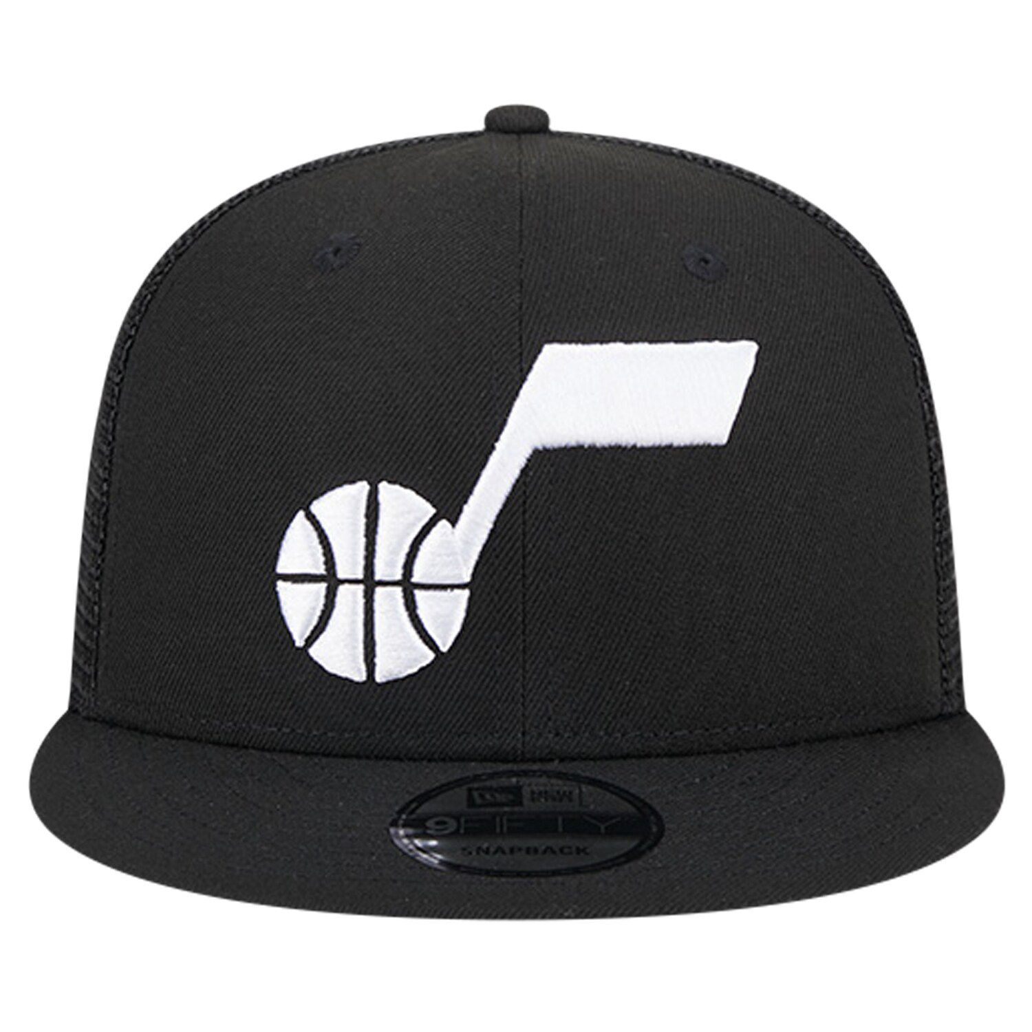 Casquette snapback New Era Utah Jazz noire et blanche 9FIFTY pour homme