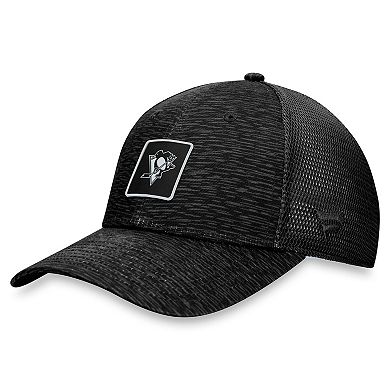 Women's Fanatics Branded Black Pittsburgh Penguins Authentic Pro Road Trucker Adjustable Hat