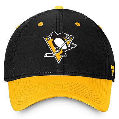 Men's Fanatics Branded  Black/Gold Pittsburgh Penguins Authentic Pro Rink Two-Tone Flex Hat