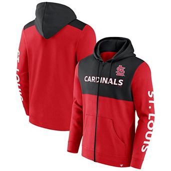 Men's Fanatics Branded Red/Black St. Louis Cardinals Ace Hoodie Full-Zip Sweatshirt