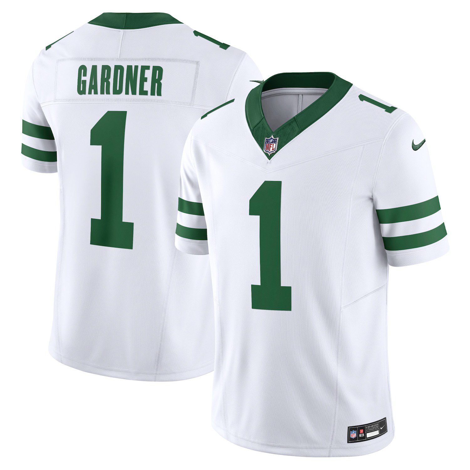 Men's Nike Ahmad Sauce Gardner Legacy White New York Jets Vapor F.U.S.E ...