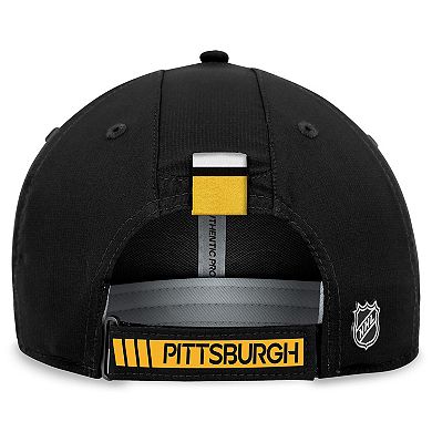 Men's Fanatics Branded Black Pittsburgh Penguins Authentic Pro Rink Adjustable Hat