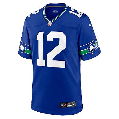 Men's Nike 12s Royal Seattle Seahawks Throwback Player Game Jersey