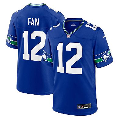 Men's Nike 12s Royal Seattle Seahawks Throwback Player Game Jersey