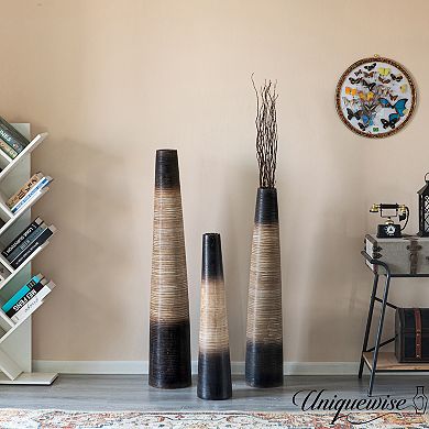Tall Handcrafted Ceramic Floor Vase - Waterproof Cylinder-Shaped Freestanding Design
