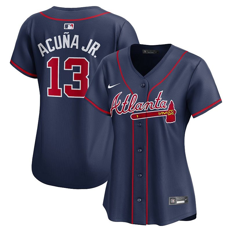 Women's Nike Ronald AcuÃ±a Jr. Navy Atlanta Braves Alternate Limited Player Jersey, 