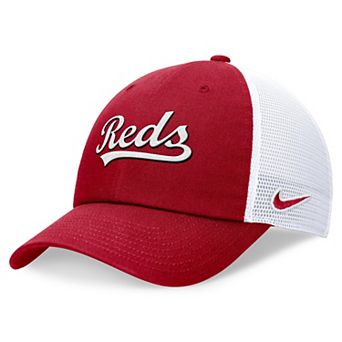 Men's Nike Red Cincinnati Reds Evergreen Wordmark Trucker Adjustable Hat