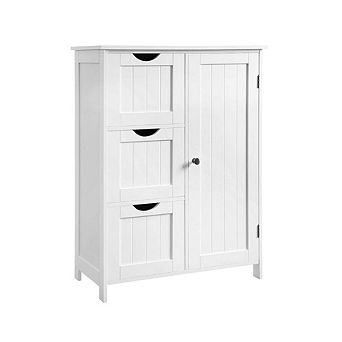 White Bathroom Storage Cabinet With 3 Drawers