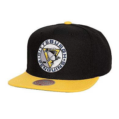 Men's Mitchell & Ness Black Pittsburgh Penguins Core Team Ground 2.0 Snapback Hat