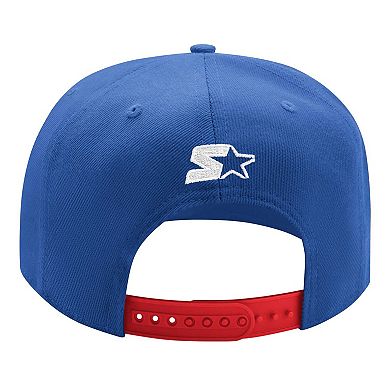 Men's Starter Blue/Red New York Rangers Arch Logo Two-Tone Snapback Hat