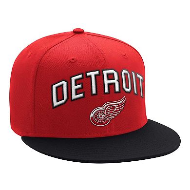 Men's Starter Red/Black Detroit Red Wings Arch Logo Two-Tone Snapback Hat