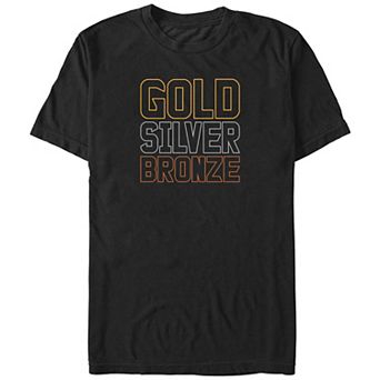 Big & Tall Gold Silver Bronze Graphic Tee