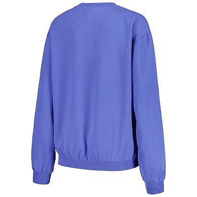Women's Soft as a Grape Royal Los Angeles Dodgers Pigment Dye Pullover Sweatshirt