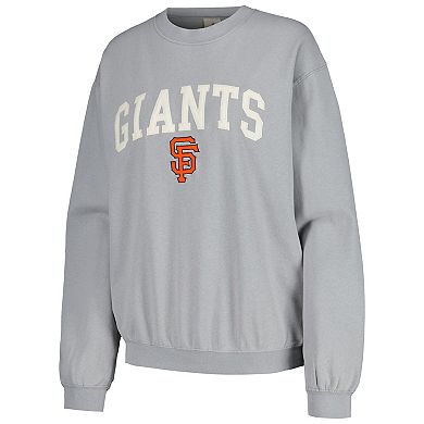 Women's Soft as a Grape Gray San Francisco Giants Pigment Dye Pullover Sweatshirt