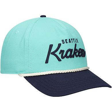 Men's American Needle Light Blue/Deep Sea Blue Seattle Kraken Roscoe Washed Twill Adjustable Hat